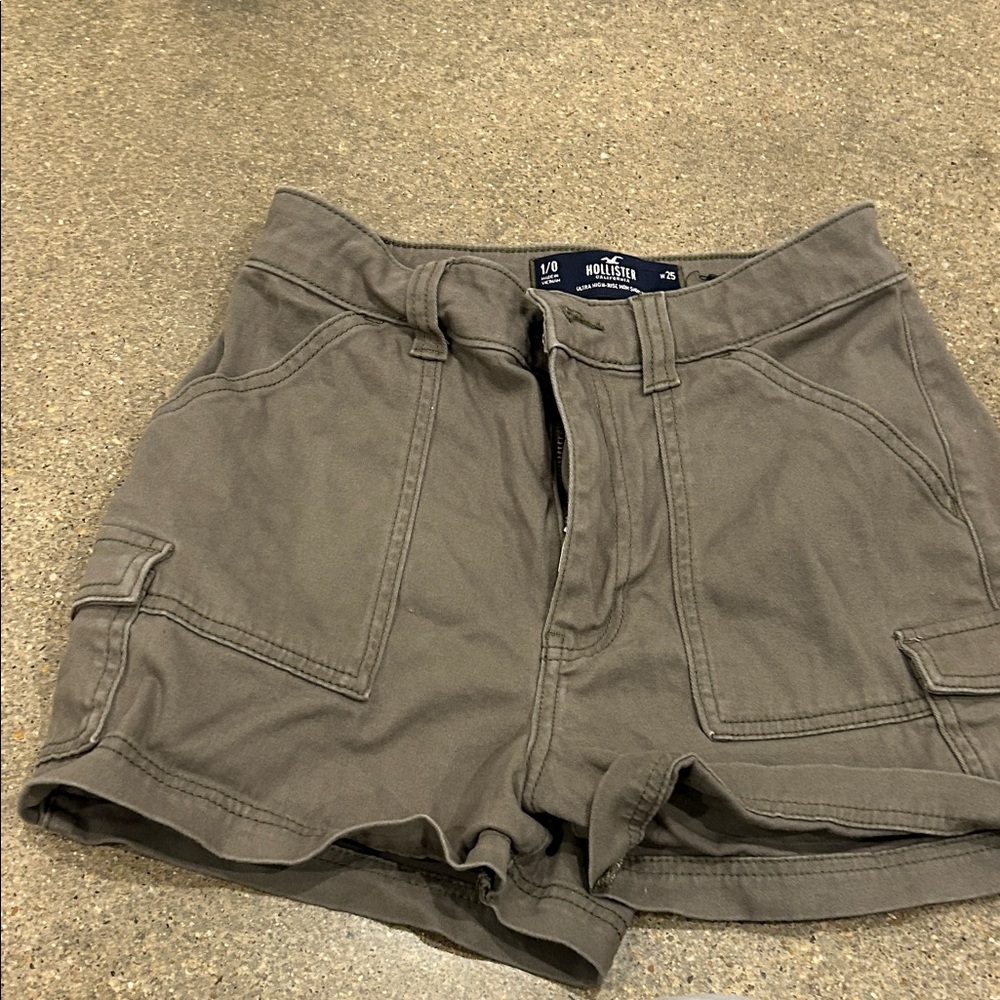 Hollister Olive Utility Cargo Shorts